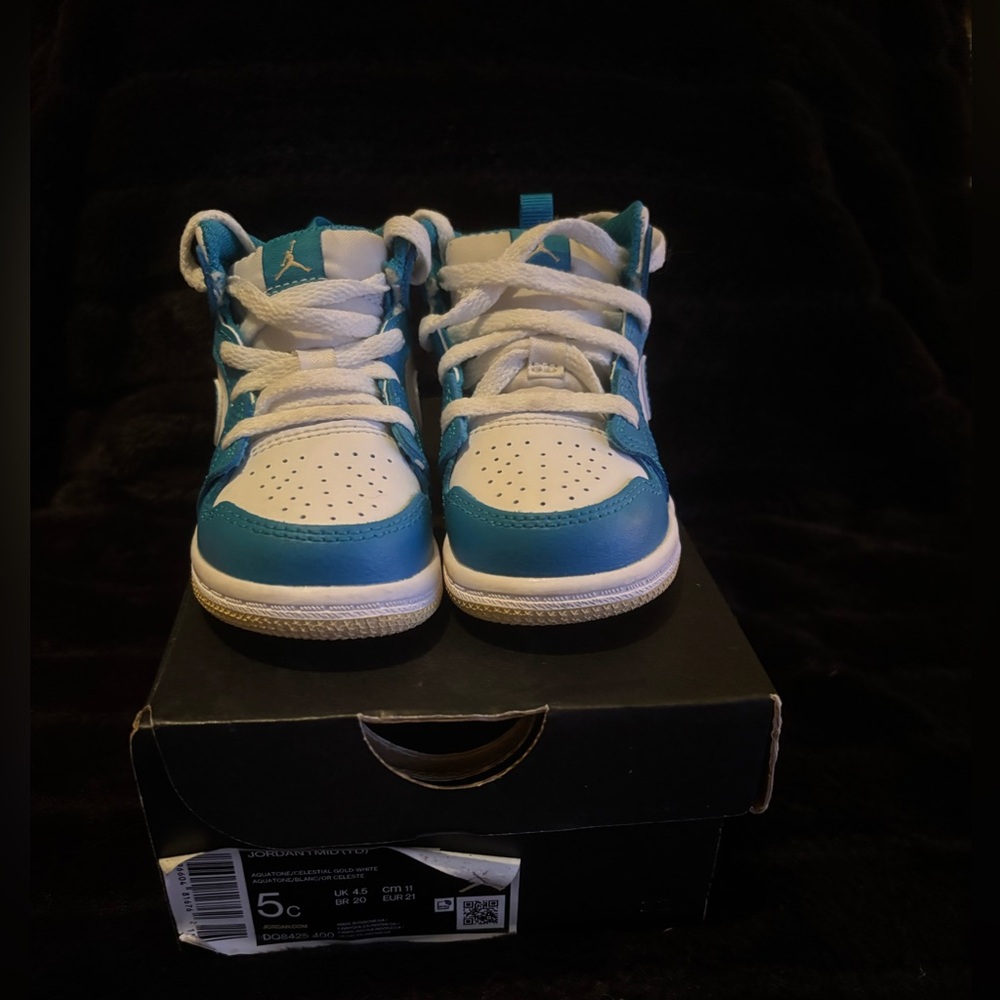 Kids Blue and White Sneakers
